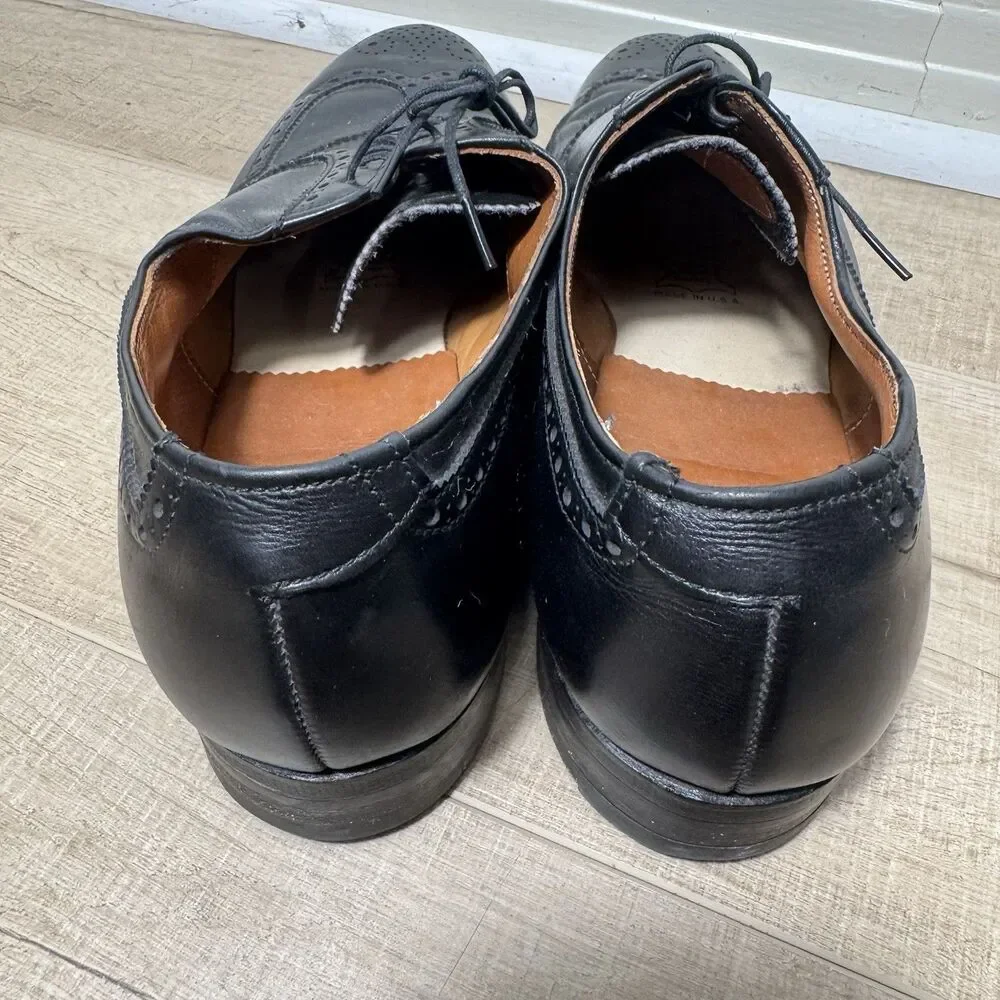 Alden Men’s 9 A/C 8023 Black Longwing Blucher Style Wingtip Shoes Leather USA